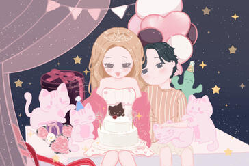 supercatkei bday skeb illustration